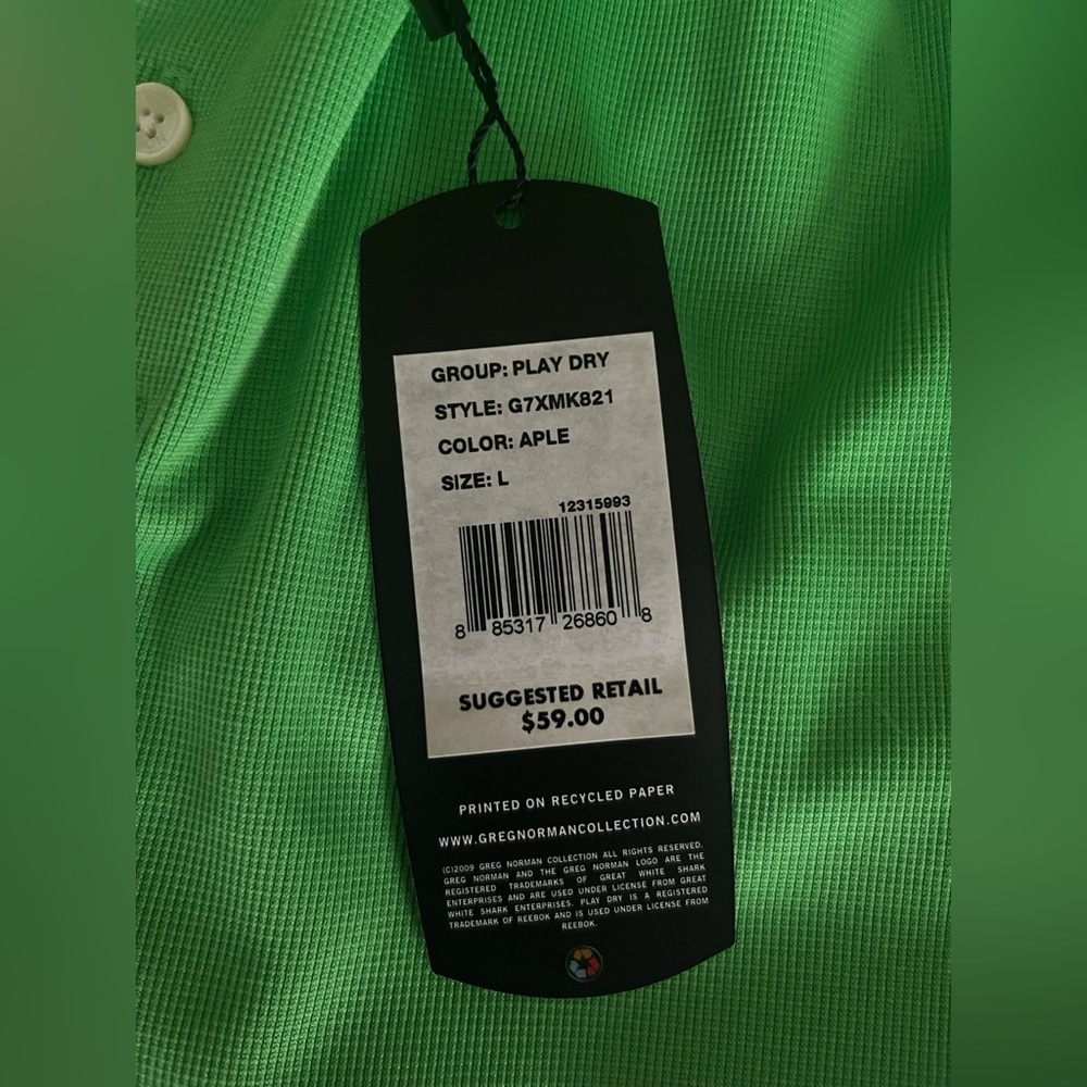 Greg Norman Collection Men's Polo Shirt 3Set - Green, Red & Blue w/white strips. - Picture 4 of 16
